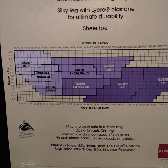 JCPenney East 5th Sheer Pantyhose Plus Size 4X Taupe Control Top Sheer Toe new - Picture 4 of 4